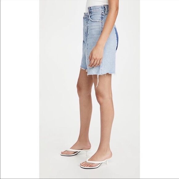 Agolde Sky Blue Denim Shorts - Picture 12 of 12